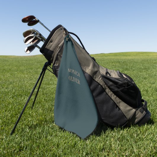 Aangepaste naam moderne professionele minimalistis golfhanddoek (Groen)