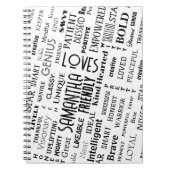 Aangepaste naam Moderne woordkunst Voeg uw eigen w Notitieboek (Voorkant)