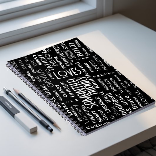 Aangepaste naam Moderne woordkunst Voeg uw eigen w Notitieboek