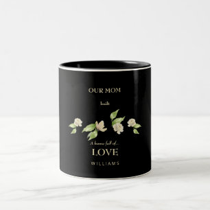Aangepaste naam Moederdag "Home Full of Love" Tweekleurige Koffiemok