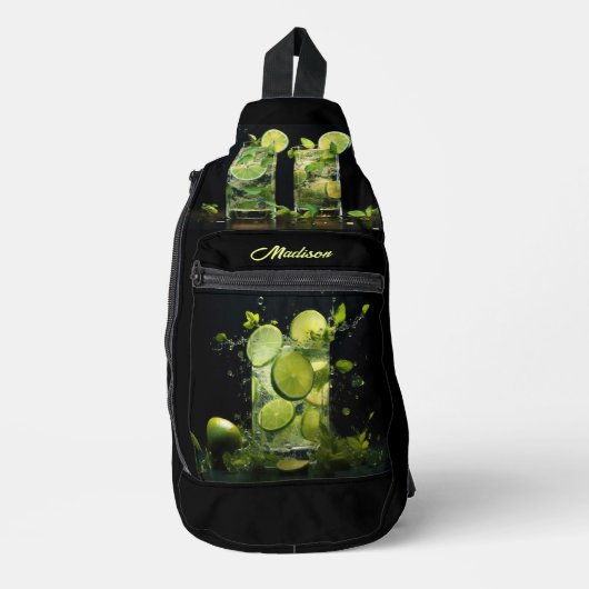 Aangepaste naam Mojito Cocktail Sling Bag (Voorkant)