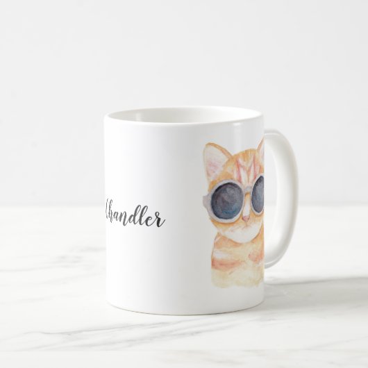 Aangepaste naam Mok Cute Funny Cat Personalized Mu (Voorkant rechts)
