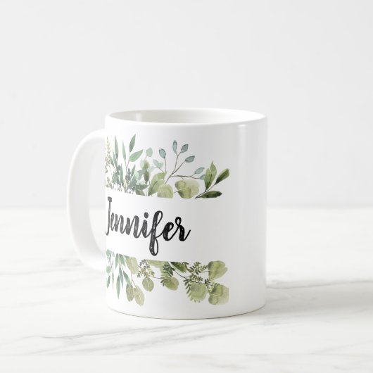 Aangepaste naam Mok, gepersonaliseerde mok met naa (Voorkant links)