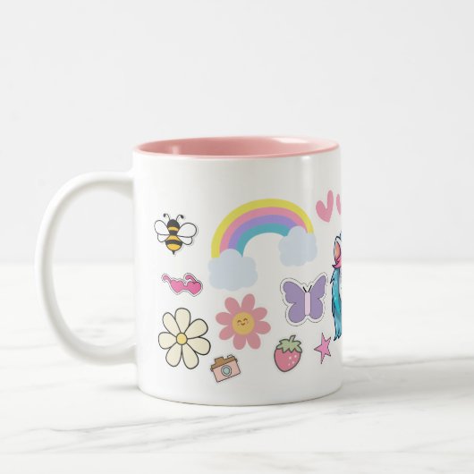 Aangepaste Naam Mok met Eenhoorn en Stickers (Links)