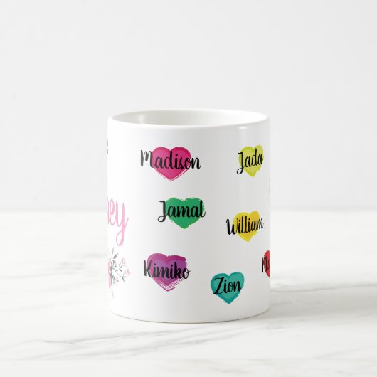 Aangepaste naam Mok met kindernamen (Center)