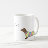 Aangepaste naam Mok persoonlijke mok Dachshund Wie (Voorkant rechts)