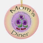 Aangepaste naam Moms Diner Keramisch Ornament (Voorkant)