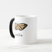 Aangepaste naam Monarch Butterfly Painting Insect Magische Mok (Voorkant links)