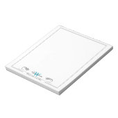 Aangepaste naam & Monogram 5,5" x 6" Notitieblok – (Gedraaid)