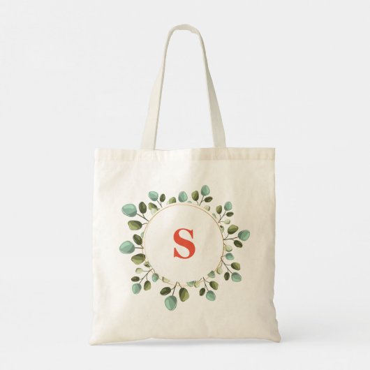 Aangepaste naam Monogram aanjager ontwerp Canvas t Tote Bag (Achterkant)
