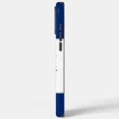 Aangepaste naam monogram blauwe bloemenkrans Case-Mate iPhone case (Achterkant / Links)