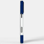 Aangepaste naam monogram blauwe bloemenkrans Case-Mate iPhone case (Achterkant / Rechts)