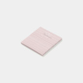 Aangepaste naam Monogram Blush Pink Stripes Post-it® Notes (Schuin)