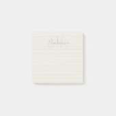 Aangepaste naam Monogram Champagne Witte Strepen Post-it® Notes (Voorkant)