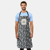 Aangepaste naam Monogram Dierlijke Afdrukkwaliteit Schort (Gedragen)