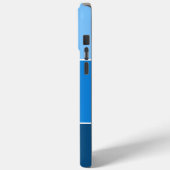 Aangepaste naam Monogram Drie Blauwe Ombre Stripes Case-Mate iPhone Case (Achterkant / Links)