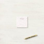 Aangepaste naam Monogram Elegant Marmer Blush Pink Post-it® Notes (Op bureau)