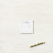 Aangepaste Naam Monogram Elegant Marmer Wit Grijs Post-it® Notes (Op bureau)