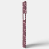 Aangepaste naam Monogram Initiaal Doodle Hearts Case-Mate iPhone Case (Achterkant / Rechts)