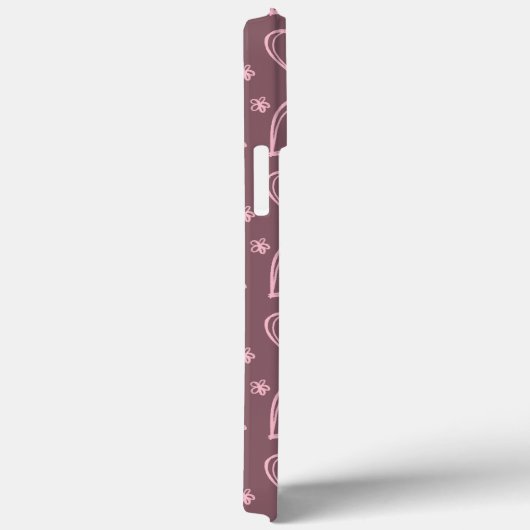 Aangepaste naam Monogram Initiaal Doodle Hearts Case-Mate iPhone Case (Achterkant / Rechts)