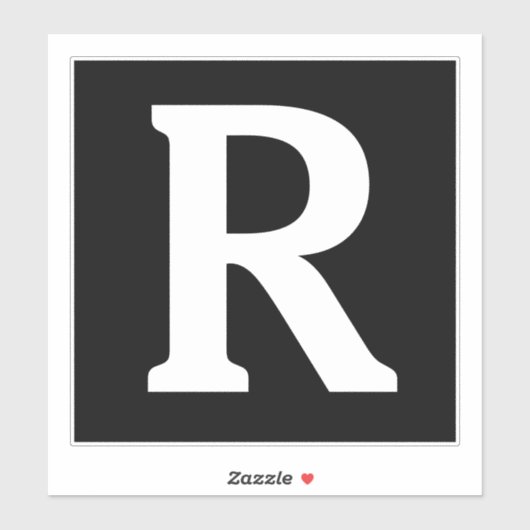 Aangepaste naam Monogram Initialen Zwart Wit Sticker (Vel)