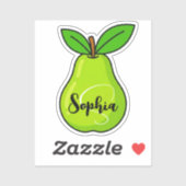 Aangepaste naam & monogram | Kawaii Cute Peer Lera Sticker (Vel)