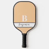 Aangepaste naam Monogram Light Peach Pickleball Pa Paddle (Achterkant)