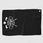 Aangepaste naam Monogram Noodlijdende Typografie Golfhanddoek (Horizontaal)