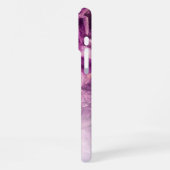 Aangepaste naam Monogram Paarse Ombre Crystals iPhone Hoesje (Linkerkant)