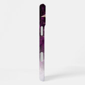 Aangepaste naam Monogram Paarse Ombre Crystals iPhone Hoesje (Rechterkant)