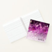 Aangepaste naam Monogram Paarse Ombre Crystals Notitieboek (Binnen)