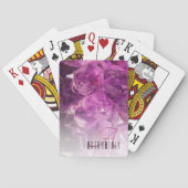 Aangepaste naam Monogram Paarse Ombre Crystals Pokerkaarten (Achterkant)