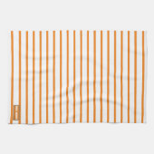 Aangepaste naam monogram strepen patroon wit sinaa theedoek (Horizontaal)