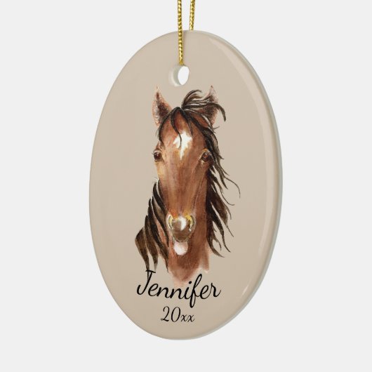 Aangepaste naam, monogram, tekstcode Waterverf-paa Keramisch Ornament (Links)