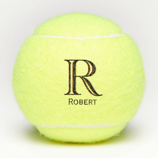 Aangepaste naam Monogram Tennis Ball Tennisballen (Voorkant)