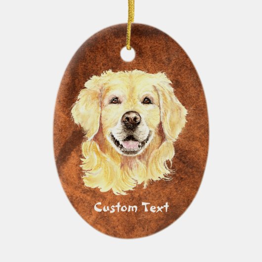 Aangepaste naam, Monogram Text Golden Retriever Do Keramisch Ornament (Voorkant)