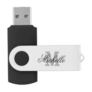 Aangepaste naam monogram USB-flash drive Swivel USB 2.0 Stick