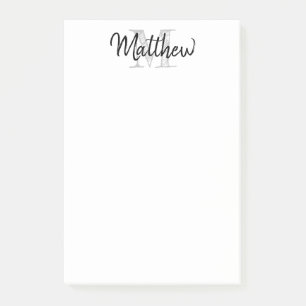 Aangepaste naam monogram vintage typografie groot post-it® notes