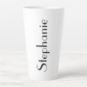 Aangepaste naam Monogram zwart-wit cadeaufeest Latte Mok (Voorkant)