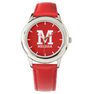 Aangepaste Naam Monogrammed Vetgedrukte Tekst Meis Horloge