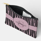 Aangepaste naam Monogrammed Zebra stripes patroon Etui (Open)