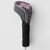Aangepaste naam Monogrammed Zebra stripes patroon Golfheadcover (Schuin)