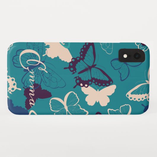 Aangepaste naam | Mooi patroonpatroon Case-Mate iPhone Case (Achterkant (horizontaal))