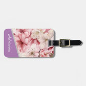 Aangepaste naam Mooie Sakura Blossom Roze Bagagelabel (Voorkant horizontaal)