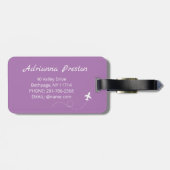 Aangepaste naam Mooie Sakura Blossom Roze Bagagelabel (Achterkant horizontaal)