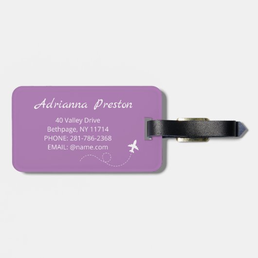 Aangepaste naam Mooie Sakura Blossom Roze Bagagelabel (Achterkant horizontaal)