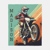 Aangepaste naam Motocross Fleece Deken (Voorkant)