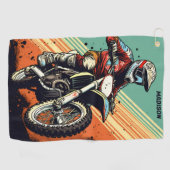 Aangepaste naam Motocross Golfhanddoek (Horizontaal)
