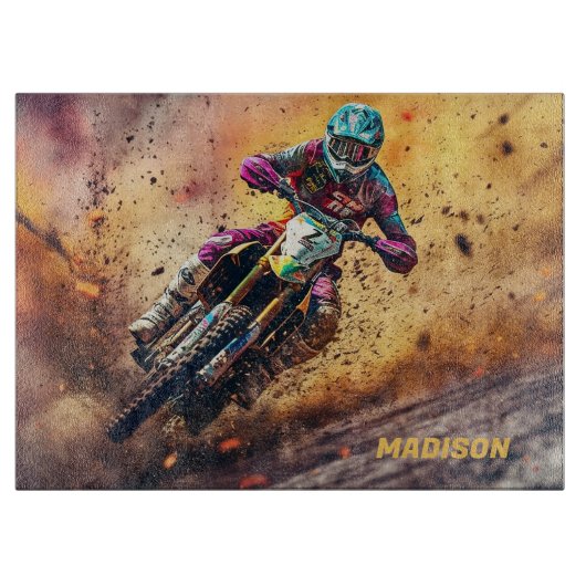 Aangepaste naam Motocross Snijplank (Voorkant)