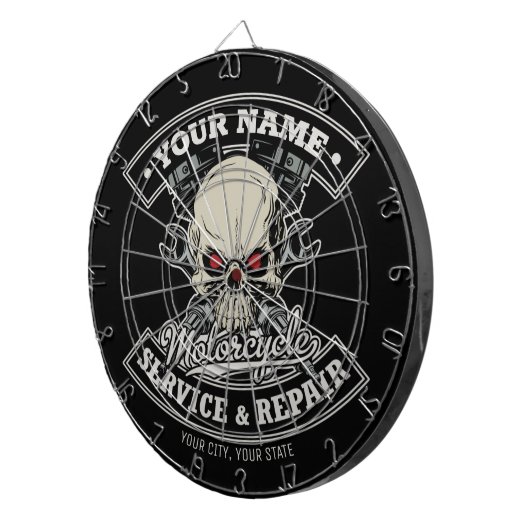 Aangepaste NAAM motorfiets Dartbord (Voorkant Rechts)